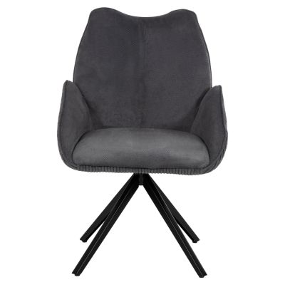 DINING ARMCHAIR SHAI HM9844.03 GREY FABRIC-BLACK METAL BASE 61x63x93Hcm.