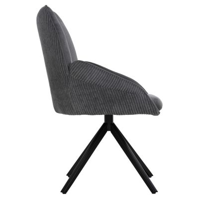 DINING ARMCHAIR SHAI HM9844.03 GREY FABRIC-BLACK METAL BASE 61x63x93Hcm.