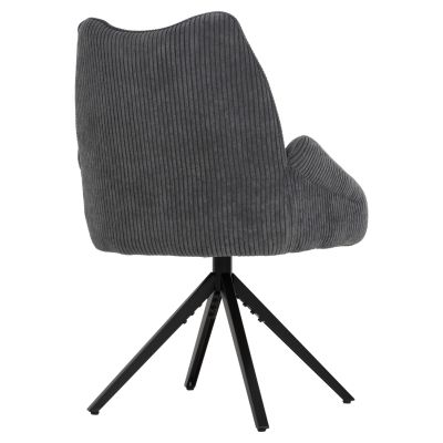 DINING ARMCHAIR SHAI HM9844.03 GREY FABRIC-BLACK METAL BASE 61x63x93Hcm.