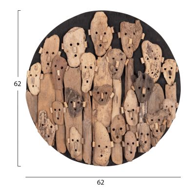 WALL DECORATION ROUND LICAS HM4441 DRIFTWOOD IN NATURAL Φ62cm.
