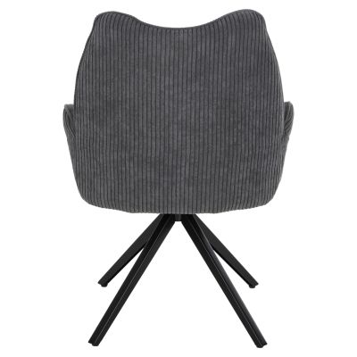 DINING ARMCHAIR SHAI HM9844.03 GREY FABRIC-BLACK METAL BASE 61x63x93Hcm.