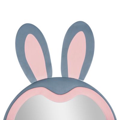 KIDS' FLOOR STANDING MIRROR BUNNY HM4489.02 MDF IN PINK & BLUE- BLACK STAND 80x162Hcm.