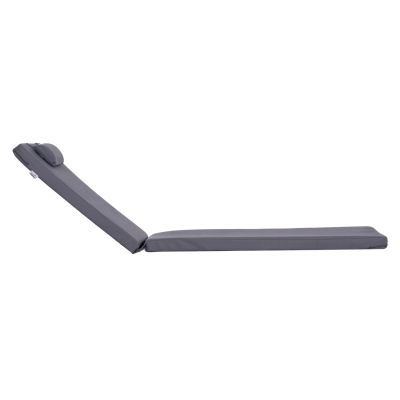SUNBED CUSHION WITH HEADREST SIFNOS HM11234.31T - TEXTILENE 600g/m2 2x1 - GREY