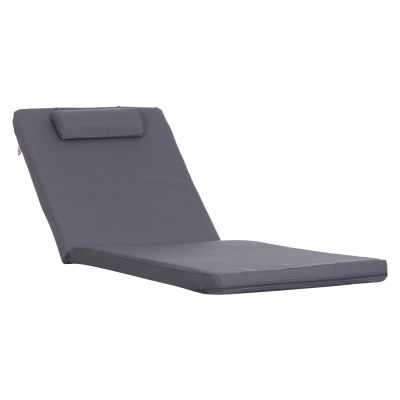 SUNBED CUSHION WITH HEADREST SIFNOS HM11234.31T - TEXTILENE 600g/m2 2x1 - GREY