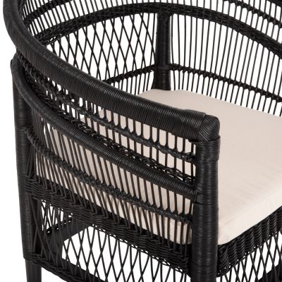 ARMCHAIR MALAWI HM9635.03 MAHOGANY WOOD WITH RATTAN IN BLACK--B'RATED 80x70x86Hcm.
