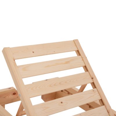 BEACH LOUNGER WITH CUSHION KORINOS HM10775.05T PINE WOOD--TEXTILENE COVER IN BLACK 79x204x77Hcm.