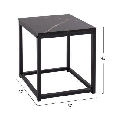 SIDE TABLES GRELAY SET 2PCS MDF & METAL 45Χ45Χ50Hcm.HM8762.13