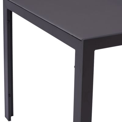 OUTDOOR DINING SET 7PCS BERG HM10876.01 GREY METAL TABLE--ALUMINUM CHAIRS