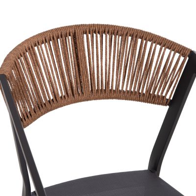 OUTDOOR DINING SET 7PCS BERG HM10876.01 GREY METAL TABLE--ALUMINUM CHAIRS
