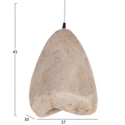CEILING PENDANT LAMP STONE-LOOK STONER (S) FB94417 DARK BEIGE 37x30x45Hcm.