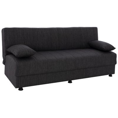 Hm3239.03 ANDRI three-seater sofa-bed, gray fabric, short legs, without arms