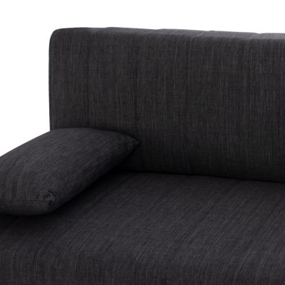 Hm3239.03 ANDRI three-seater sofa-bed, gray fabric, short legs, without arms