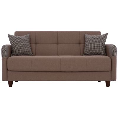 HM3246.01 BEIGE 2 SEATER SOFA-BED WITH ARMS AND STORAGE SPACE