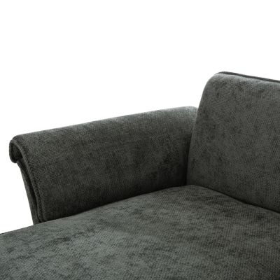 CORNER REVERSIBLE SOFA-BED MAILO-GREEN FABRIC-METAL LEGS 300x145x80Hcm.