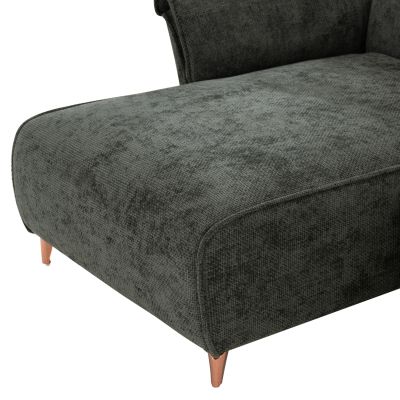 CORNER REVERSIBLE SOFA-BED MAILO-GREEN FABRIC-METAL LEGS 300x145x80Hcm.