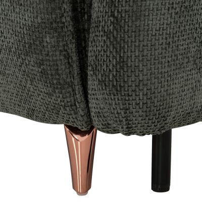 CORNER REVERSIBLE SOFA-BED MAILO-GREEN FABRIC-METAL LEGS 300x145x80Hcm.