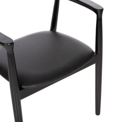 DINING ARMCHAIR KINGSLEY HM9634.02 MAHOGANY WOOD-BLACK VINYL 58x53x80Hcm.