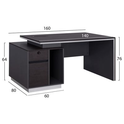 Professional office with left cabinet Rosewoof HM2087L 160x80x76Ηcm