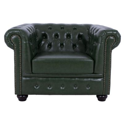 Armchair T. Chesterfield POLINA HM3011.08 Cypress Green PU 106x87x70H cm.