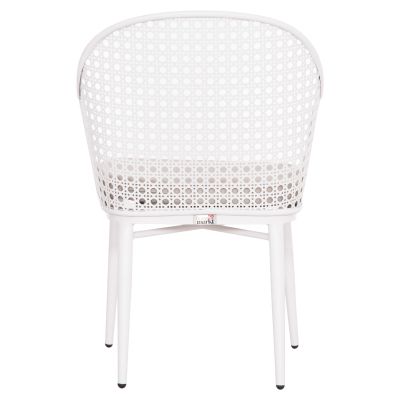 ALUMINUM ARMCHAIR OREGO HM6268.02 WHITE-CUSHION LIGHT GREY 56x59x81Hcm.