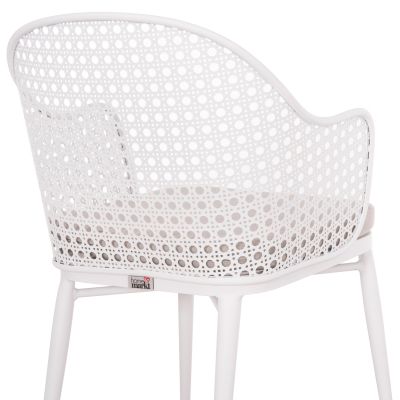 ALUMINUM ARMCHAIR OREGO HM6268.02 WHITE-CUSHION LIGHT GREY 56x59x81Hcm.
