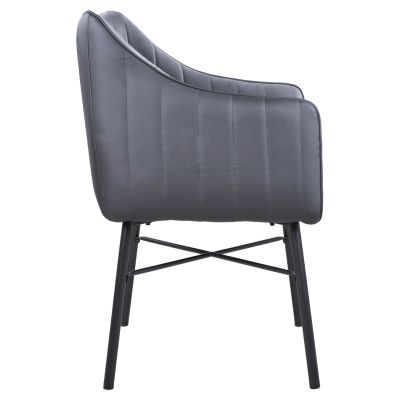 Armchair Allysa HM8518.01 Velvet Dark Grey and Black PU 57x58x88cm