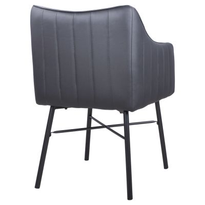 Armchair Allysa HM8518.01 Velvet Dark Grey and Black PU 57x58x88cm