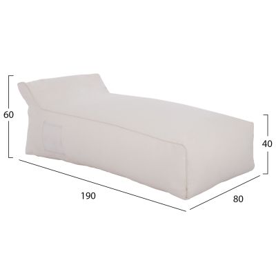 POUF WADELIN HM5774.11 WHITE TEXTILENE 190x80x40-60Hcm.