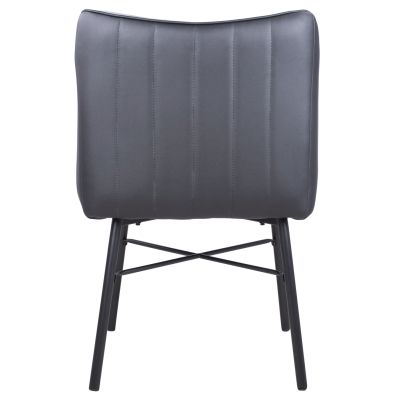 Armchair Allysa HM8518.01 Velvet Dark Grey and Black PU 57x58x88cm