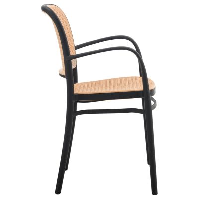 ARMCHAIR POLYPROPYLENE FLOW HM5938.02 BLACK AND BEIGE 56x52.5x85.5Hcm.