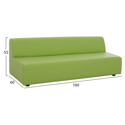 SOFA FOR KIDS HM3258.160, FOAM FILLINGS, PU LEATHER, LIME, 160x60x55