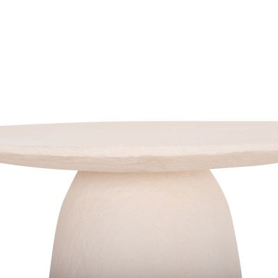DINING TABLE ROUND SEPPO HM18154.02 FIBER CEMENT IN WHITE--Φ119,5x75,5Hcm.