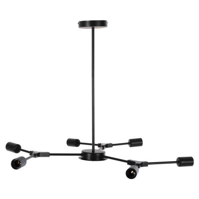 CEILING PENDANT 6-LIGHT FIXTURE HM4125 BLACK METAL 75x75x75Hcm.