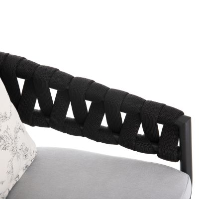 ARMCHAIR ALUMINUM CAMDEN HM6141.01 BACK CUSHION IN ECRU WITH PRINT DESIGN-ANTHRACITE 56x60x72-87Hcm.