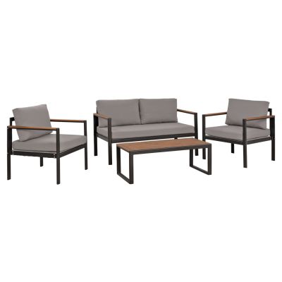 Outdoor aluminum set 4 pieces LIFE Charcoal-Grey HM5089.12