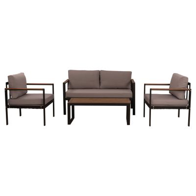 Outdoor aluminum set 4 pieces LIFE Charcoal-Grey HM5089.12