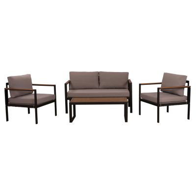 Outdoor aluminum set 4 pieces LIFE Charcoal-Grey HM5089.12