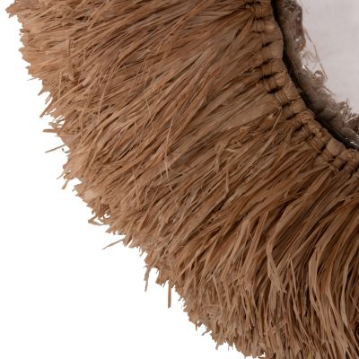 WALL MIRROR IN OVAL SHAPE HM4711 SISAL FIBERS FRAME IN NATURAL COLOR 95x60x15(thickness) cm.
