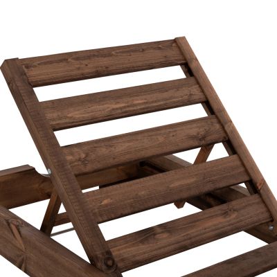 BEACH LOUNGER KORINOS HM10771.05T PINE WOOD IN WALNUT--CUSHION IN BLACK 79x204x77Hcm.