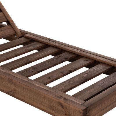 BEACH LOUNGER KORINOS HM10771.05T PINE WOOD IN WALNUT--CUSHION IN BLACK 79x204x77Hcm.