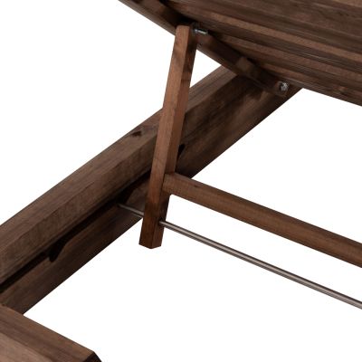 BEACH LOUNGER KORINOS HM10771.05T PINE WOOD IN WALNUT--CUSHION IN BLACK 79x204x77Hcm.