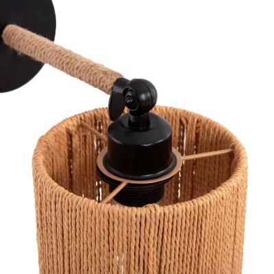 WALL SCONCE LANT HM4476 METAL BASE-HEMP ROPE- [E27] 15x15x35-23Hcm.