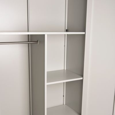 WARDROBE CLOD HM5961.11 METALLIC 2-LEAF LIGHT GREY 90Χ40Χ180Hcm.