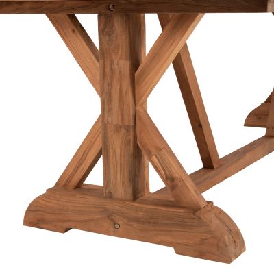OUTDOOR CROSS LEG DINING TABLE HM5964 RECYCLED TEAK WOOD IN NATURAL COLOR 240x100x75Hcm.