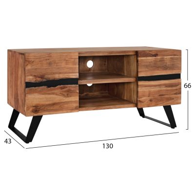 TV Furniture HM8174.11 Alicia Solid acacia wood Natural 130x43x66 cm.