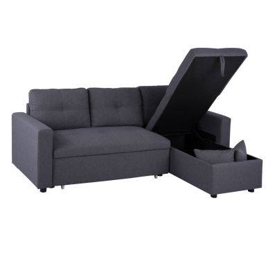 Corner Sofa Bed Wayne 224x147x85 HM3028.11 Grey Fabric