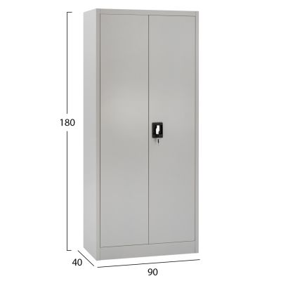 WARDROBE HM5961.01 METALLIC 2-LEAF LIGHT GREY 90Χ45Χ180Hcm.