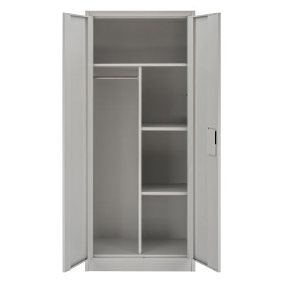 WARDROBE HM5961.01 METALLIC 2-LEAF LIGHT GREY 90Χ45Χ180Hcm.
