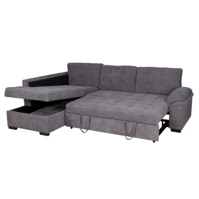 Sofa bed Jade left corner in dark grey color HM3144.02L 252x159x84h cm