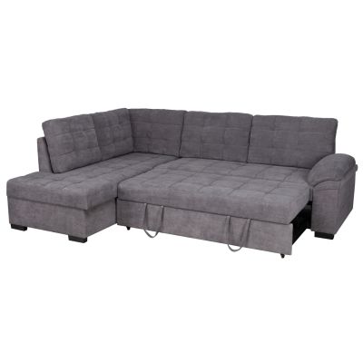 Sofa bed Jade left corner in dark grey color HM3144.02L 252x159x84h cm